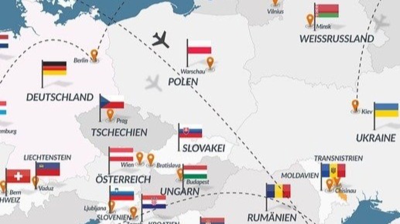 Map of Central and Eastern Europe